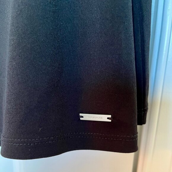 Tahari Black Long Sleeve Top with Silver Detail - Size M - Picture 5 of 9